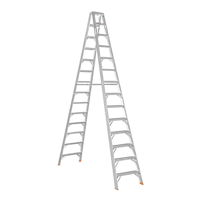 Aluminium Step Ladder - Double Sided - Heavy Duty Industrial - 14-Step - 4.20m