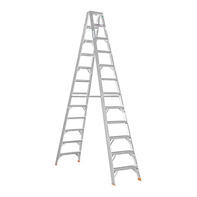 Aluminium Step Ladder - Double Sided - Heavy Duty Industrial - 12-Step - 3.60m