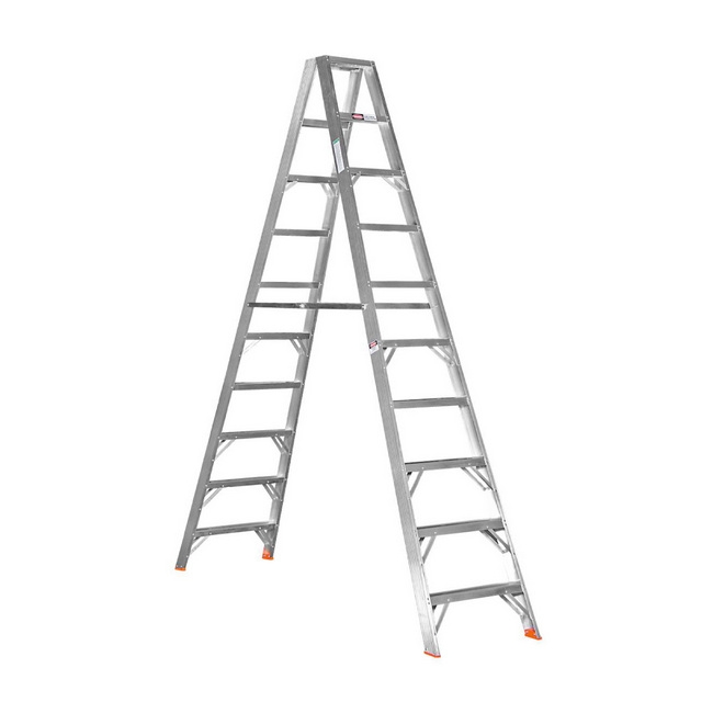 Aluminium Step Ladder - Double Sided - Heavy Duty Industrial - 10-Step - 3.0m