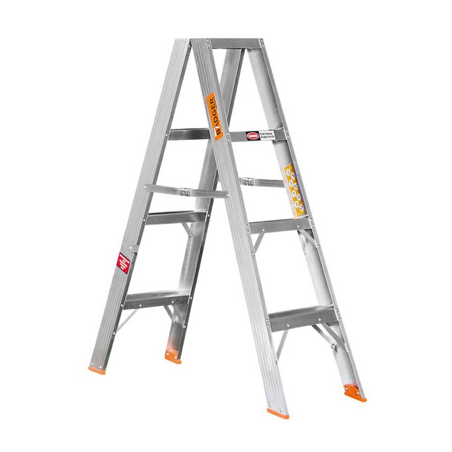 Aluminium Step Ladder - Double Sided - Heavy Duty Industrial - 4-Step - 1.20m