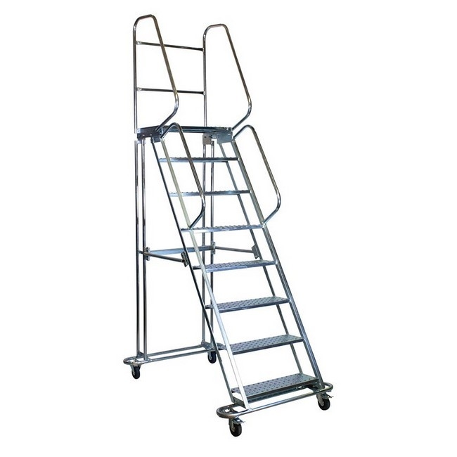 Mobile Safety Step Ladder - Mounty Rollstep - 15 Step - 4.60m High