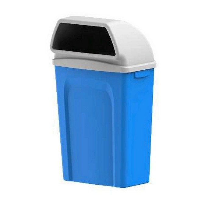Refuse Bin - Pole Mounted Bin - Rectangular - Fixed - 50L - 48 x 32 x 84 cm - Blue