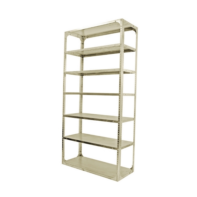 Bolted Shelving Steel Bay 7 Shelves - Uni-Angle - Seven Shelf Kit - Painted - 365.8 x 91.4 x 76.2 cm