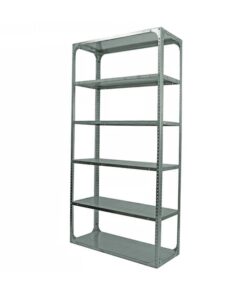 Bolted Shelving Steel Bay 6 Shelves - Uni-Angle - Six Shelf Kit - Galvanised - 335.3 x 91.4 x 91.4 cm