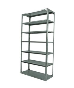 Bolted Shelving Steel Bay 7 Shelves - Uni-Angle - Seven Shelf Kit - Galvanised - 335.3 x 91.4 x 45.7 cm