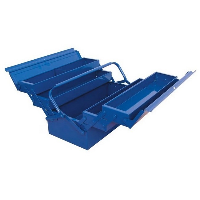Senator Steel Cantilever Tool Box - 5 Compartments - Blue - Automatic Tray Closure - 53 x 20.5 x 20.5 cm
