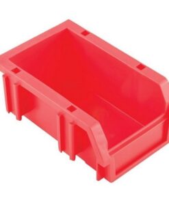 Matlock Plastic Louvre Panel Bin - Stack and Hang Container - Interlocking Design - 8.8 x 13 x 5.5 cm - Red