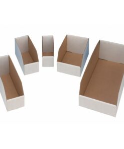 Avon Cardboard Storage Bins - 15.2 x 22.8 x 11.5 cm - White - Writable Panel - Pack of 50