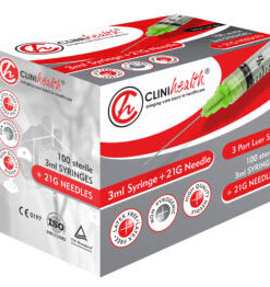 Syringe 3ml plus 21g needle Clinihealth – 100s