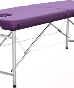 Massage Bed with bag Foldable Aluminum – with backlift function Purple