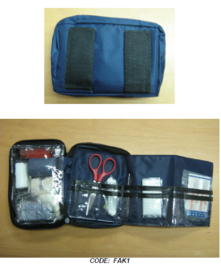 Basic First Aid Kit – Blue or Red with Velcro Closure