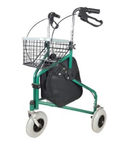 3 Wheel Rollator with Bag and Basket