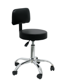 Pro stool with Back Rest - Black