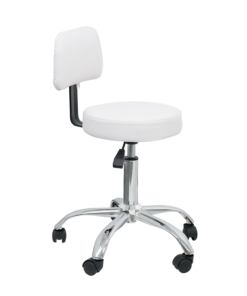 Pro stool with Back Rest - White