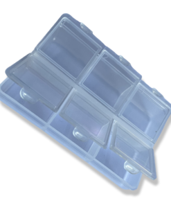 Empty 6 grid nail storage container