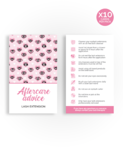Aftercare Advice Cards | Lash Extensions