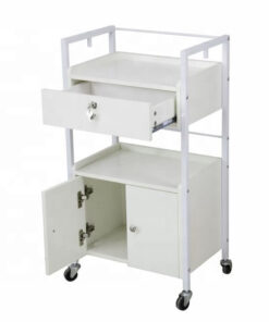 Glam White Wooden Lock-Up trolley
