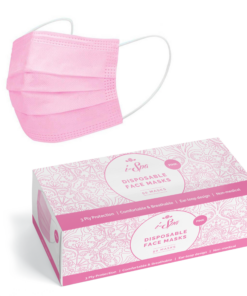 Pink Disposable Face Masks 50's