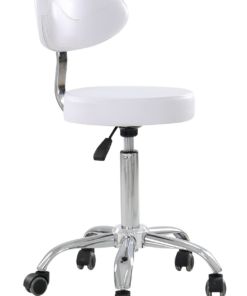 Superior Stool with backrest - White or Black