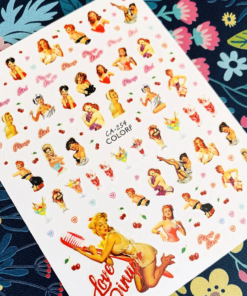 Pin Up girl nail art stickers