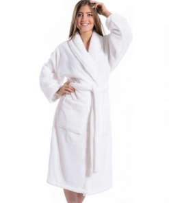 White Flannel Fleece Spa Gown