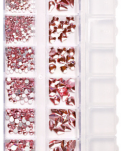 Pink Crystals 12 Grit Nail Art set