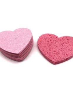 Cellulose Pink Heart Compressed Sponge