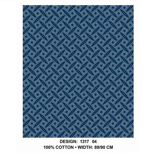 3 Cats Fabric - CW04 - Des 1-14 - Blue and White - Image 3