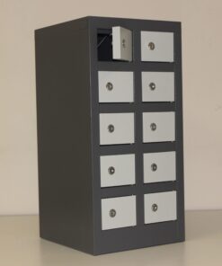 10 Compartment cell phone locker – CELLOCK10Greyivory -610h x 300w x 305d