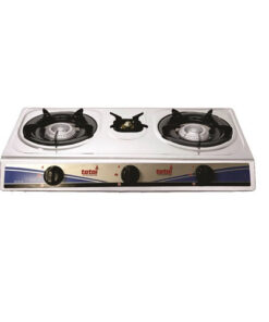 Gas Stove - 3 Burner Polished Steel