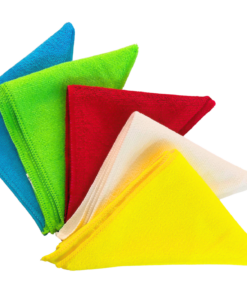 280gsm WOVEN MICROFIBRE CLOTH – 38cm x 38cm BLUE, GREEN, RED, WHITE AND YELLOW
