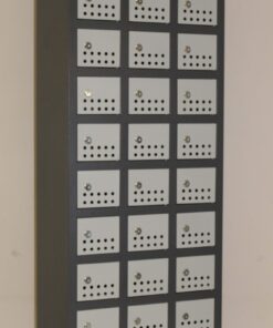 30 Compartment cell phone locker CELLOCK30Greyivory – 1405h x 510w x 260d