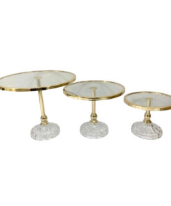 Cake Stand - 3pc Gold Rim Stand Set