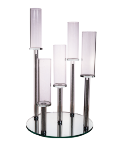 Candle Holder -  5 pc glass reed stand