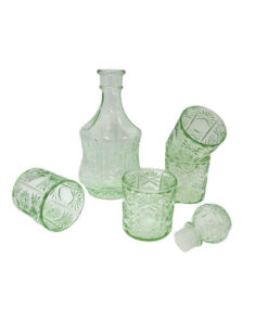 Glass Jug Set -  5pc Glass with Lid