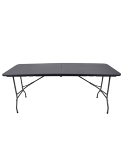 6 Seater Folding Rectangular Trestle Table 1.8m Black