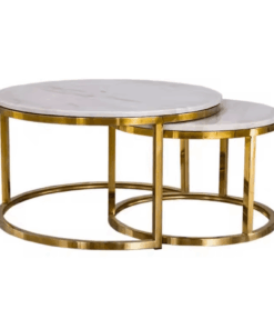 Coffee Table - Angela Nested 2pc Set Gold Frame