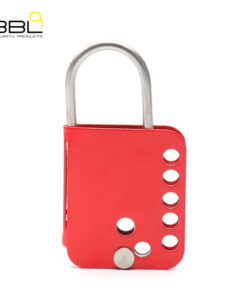 LOCKOUT HASP BBL S/STEEL BUTTERFLY RED 7 HOLE