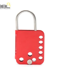 LOCKOUT HASP BBL S/STEEL BUTTERFLY RED 8 HOLE