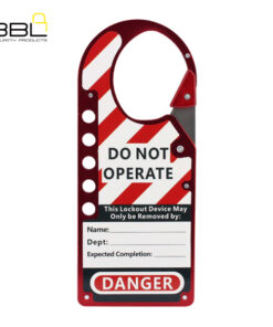 LOCKOUT HASP BBL ALU WITH LABEL RED HEAVY DUTY