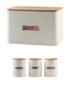 Bread Bin & Canister Set - 4pc Bamboo