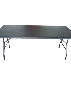 6 Seater Folding Rectangular Trestle Table - Rattan Finish