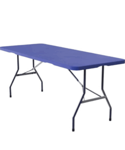 6 Seater Folding Rectangular Trestle Table 1.8m Blue