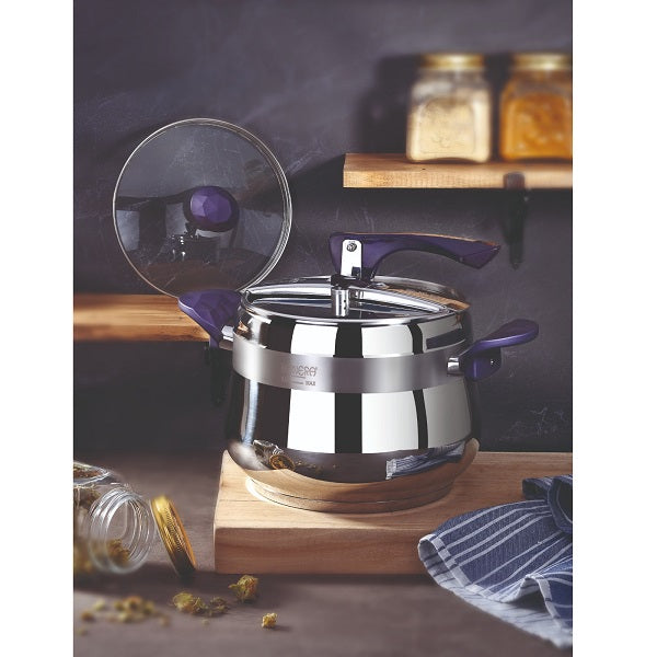 Bonera - 3pc Pressure Cooker 8 Litre + Glass Lid - Image 2