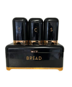 Bread Bin & Canister Set - 4pc Bronze Bottoms