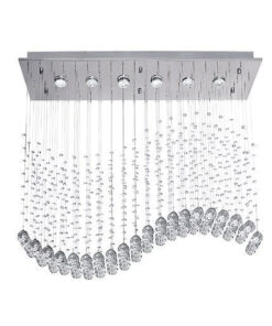Chandelier Light - Chrome Crystal Wave