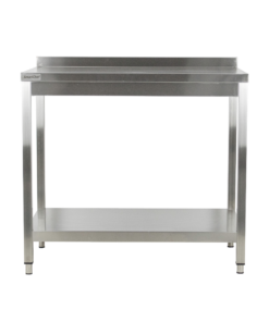Table with U/Shelf & splash back -1200×600