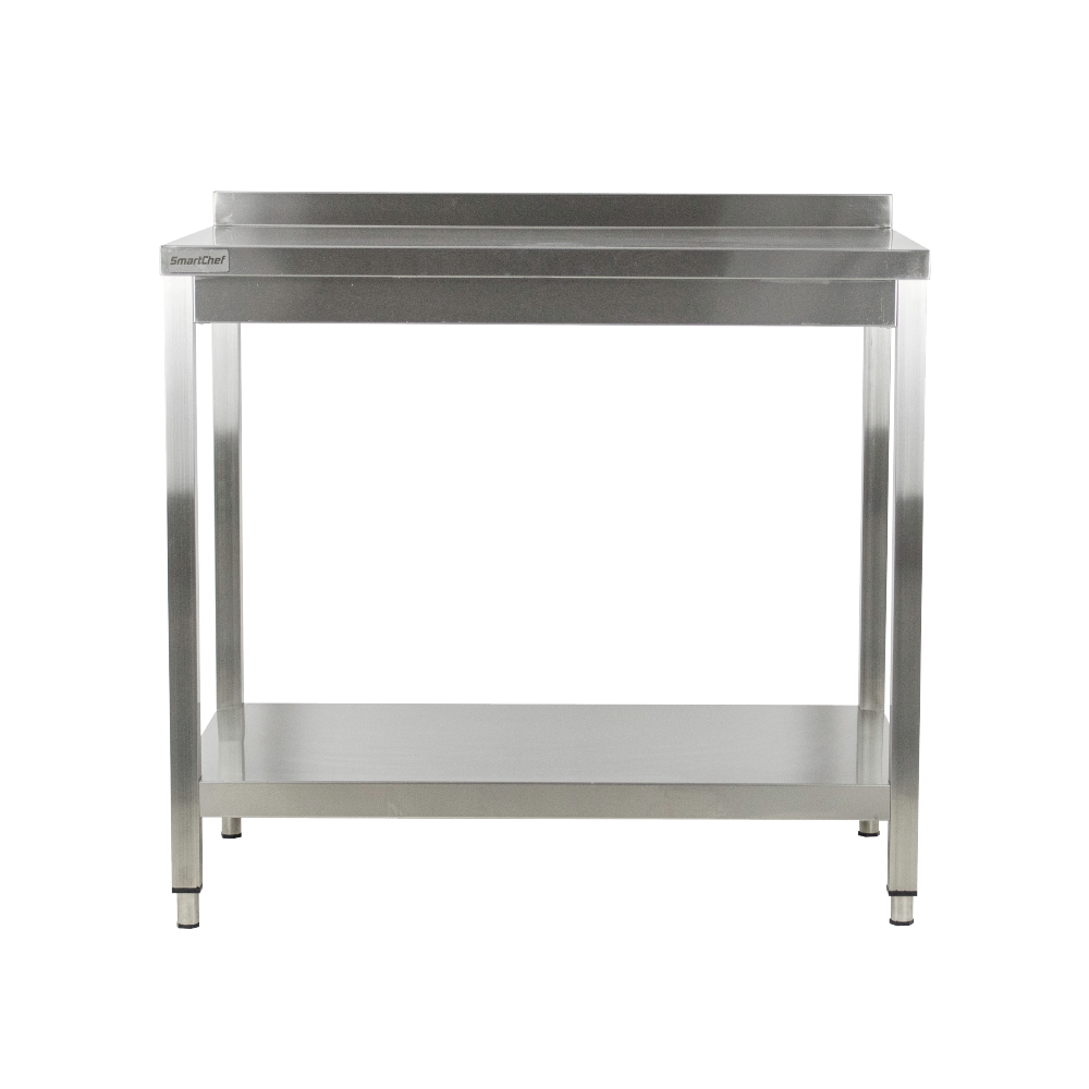 Table with U/Shelf & splash back -1200×600