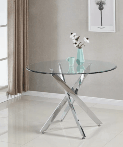 4 Seater Round Cafe Table - Clear Glass - DT725