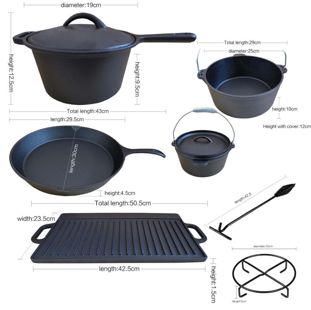 7pc Cast Iron Camping Set - Image 2
